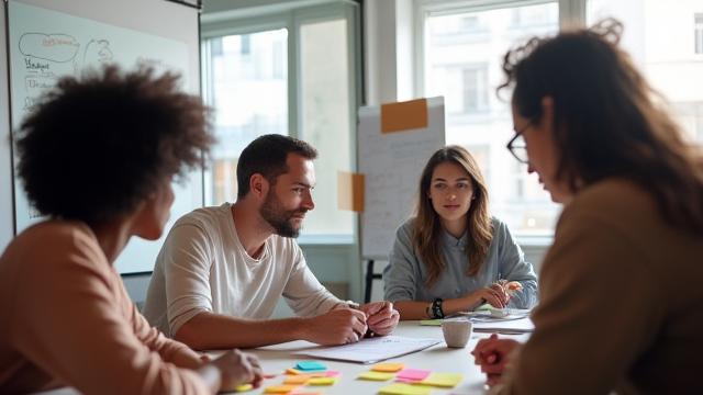 Grupo de personas participando en un taller creativo de storytelling